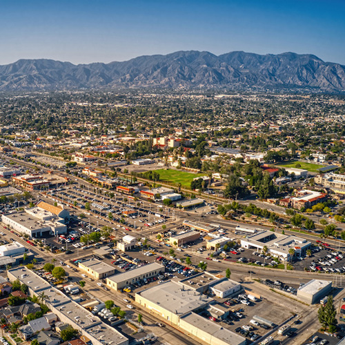 Aerial view of the San Fernando Valley, also known as the Valley, in California